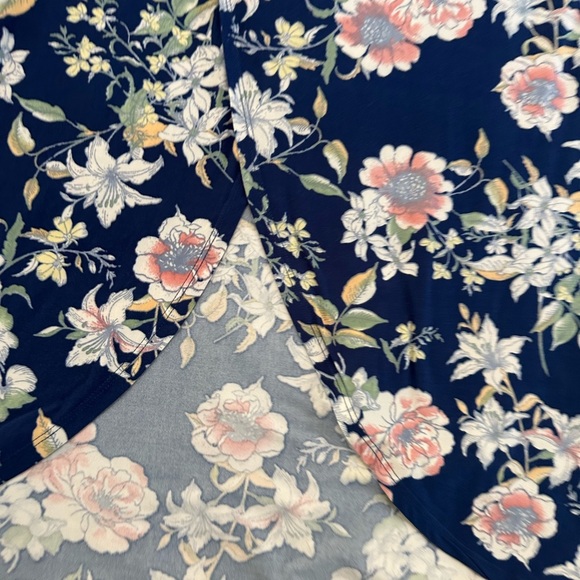 Derek Heart Plus Womens Navy Blue Floral Wrap Knit High-Low Midi Dress Size S - Picture 13 of 16